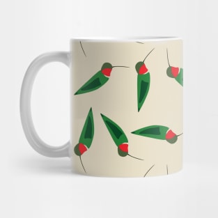 Tumbling Ruby throated hummingbirds Mug